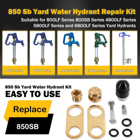 Premium 850 Sb Yard Water Hydrant Repair Kit 9401324 & Plunger fits for 800LF 800SB 4800LF 5800LF 6800LF Series Yard Hydrant...