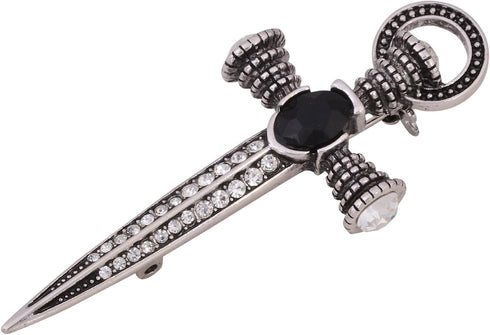 Antique Crystal Sword Pin Brooch Lapel Pin Scottish Kilt Pins Cardigan Shawl Safety Pin Hat Pins...