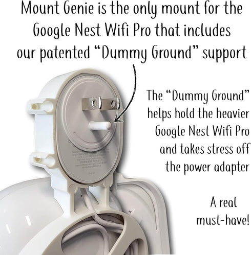 The Nest Wifi Pro Genie Wall Mount Outlet Holder Stand (1-Pack) | Lowest Profile | Open Access | No Messy Screws or Tape | Reinforced Support | Ho...