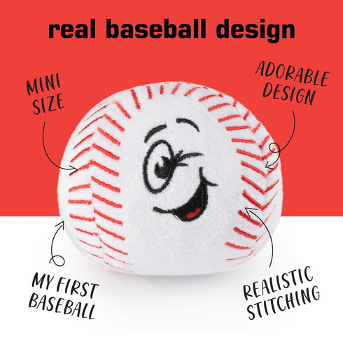 Plush Baby Baseball Rattle | Baby Baseball Toy | Learning Content | Great Gift for Baby and Toddler Girls or Boys | 0-36 Months...