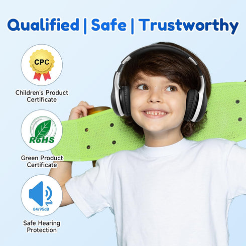 EarFun Kids Bluetooth Headphones, K2 Kids Headphones with Volume Limited, 40H Playtime, Bluetooth 5.4 Headphones with Mic, Stereo Sound, Foldable ...
