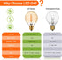 G40 E12 1W LED Candelabra Decorative Light Bulbs, Globe Outdoor String Light Replacement Christmas Bulbs, Warm White 2200K, 1 Watt Equivalent to 5...