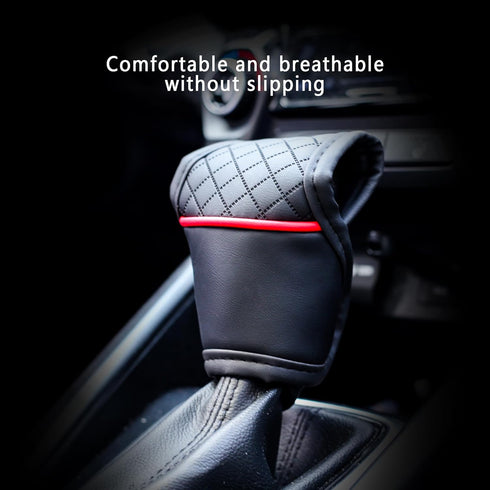 Leather Car Gear Shift Cover,Anti-Slip Automatic Shift Knob Cover Car Decoration,Universal Car Accessories for Women Interior Effectively Protects...