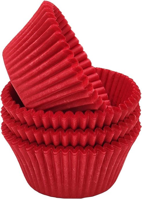 Premium Red Greaseproof Cupcake Liners Muffin Paper Baking Cups Standard Size, 100-Count...