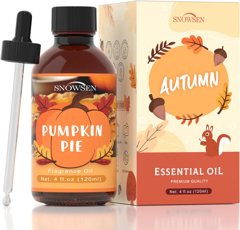 Pumpkin Pie Essential Oil 4 Fl Oz, Undiluted Pumpkin Pie Oil, Autumn Fragrance Oil for Diffuser,Humidifier, Home Care,House Cleaning, Spray, Soap ...