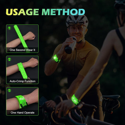 2 PCS LED Armband Rechargeable for Running Walking Cycling, 2024 Version Light Up Armbands for Runners, Running Lights, High Visibility Reflective...