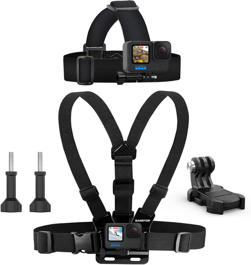 Sametop Head Mount Strap Chest Mount Harness Chesty Kit Compatible with GoPro Hero 12, 11, 10, 9, 8, 7, 6, 5, 4, Session, 3+, 3, 2, 1, Hero (2018)...