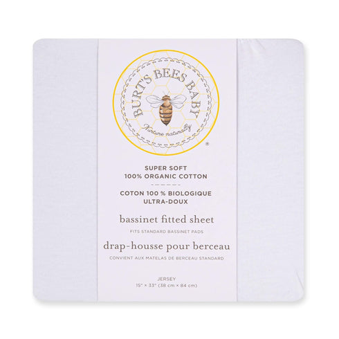 Burt's Bees Baby Bassinet Sheet, Fitted Unisex 100% Organic Jersey Cotton Bassinet Sheet for Standard Bassinet Mattress...