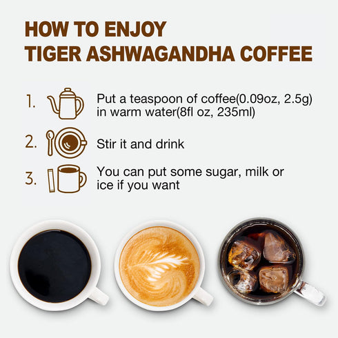 LOKO nature Tiger Ashwagandha Mushroom Instant Coffee with Arabica | Powerful Natural Ingredients Reishi, Chaga & Lion's mane | Adaptogen, Vegan, ...
