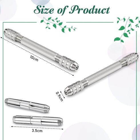 Double Ended Pin Vise DIY Hand Drill Pin Vise Resin Drill Wire Twisting Tools with Copper Collet Copper Drill Jewelry Making Tools for DIY Hairpin...