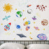 FINGERINSPIRE 17PCS Space Universe Planet Stencil 11.8"-5.9" Reusable Rocket Galaxy Sun Painting Stencil Spacecraft Star Celestial Body Wall Art S...