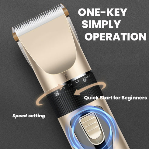 Dog Grooming Kit, Low Noise Professional Dog Grooming Clippers, Dog Hair Trimmer, Rechargeable Cordless Pet Hair Clippers Tools for Dogs Cats Pets...