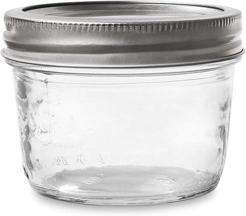 Kerr Wide Mouth Half-Pint Glass Mason Jars 8-Ounces with Lids and Bands (2 Jar-Pack)...