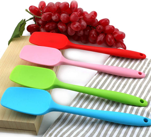 Silicone Spatulas, 10.6 inch Rubber Spoon Spatula Heat Resistant One Piece Design Seamless Non-Stick Spoonulas Flexible Scrapers Baking Mixing Too...
