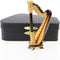 Wooden Miniature Harp with Case Mini Musical Instrument Replica Miniature Dollhouse Model Home Decoration (3.54"x1.97"x0.91")...