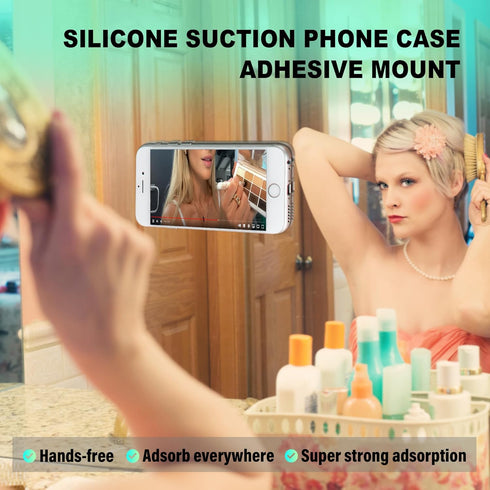 Double-Faced Silicone Suction Phone Case Adhesive Mount?Compatible with iPhone and Android Cellphone case (Chalk Pink)......