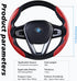 WOCOCN Steering Wheel Cover,Carbon Fiber Car Steering Wheel Cover with Non-Slip Lining,Universal Fit Most of Car Interior Accessories (Red)...