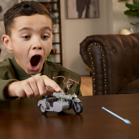 Indiana Jones Worlds of Adventure with Motorcycle and Sidecar Action Figure Set, 2.5-inch, Action Figures, Ages 4 and Up...