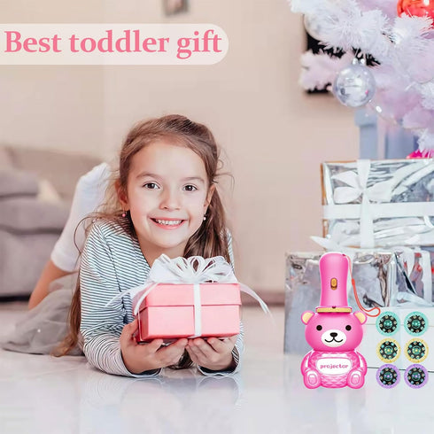 Projector Flashlights for Kids - Toy Flashlight with 80 Patterns,Kids Early Learning Educational Interactive Toy,Cute Bear Shape,Present for Age 3...