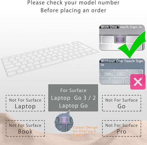 Keyboard Cover for 2023 Microsoft Surface Laptop Go 3/ Laptop Go 2/ Laptop Go 12.4" - Premium Ultra Thin, High Transparency Keyboard Protector Ski...