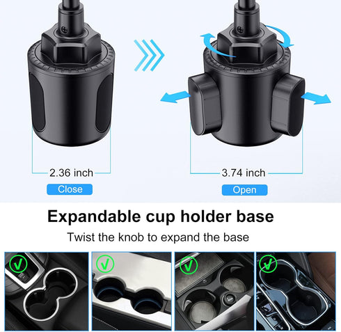 Lopnord Car Phone Holder Mount Cup Holder, Phone Mount for Car Compatible with iPhone 15 14 Pro Max/Samsung Galaxy S24 S23 S22 Ultra, Cell Phone H...