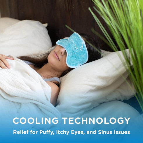 Cooling Gel Eye Mask- Reusable Cold Eye Mask for Puffy Eyes, Allergies, Sinuses - Soothes Dark Circles & Aids with Headaches - Comfortable & Easy ...