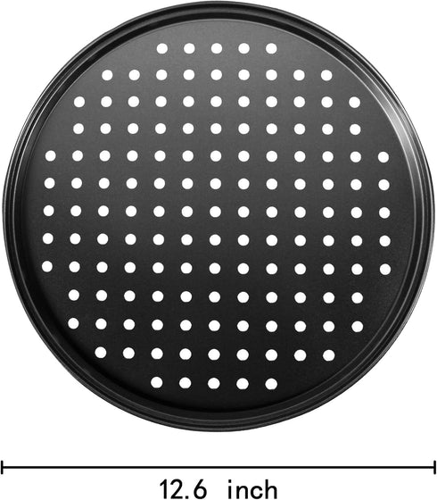 Pizza Steel Pan for Oven, Pizza Crisper Pan with Holes 12 Inch, Nonstick Round Pizza Baking Sheet Oven Tray, Perforated Carbon Steel Pizza Bakewar...