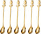 6-Inch Tulip/Rose Handle Gold Small Coffee Spoons Set, 6 Pieces, Stainless Steel...