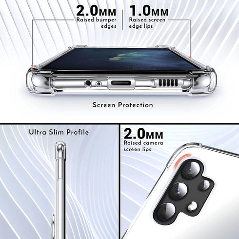 Shields Up for Samsung Galaxy A32 5G - Minimalist Wallet Case with Card Holder & Ring Kickstand, Drop Protection Slim Protective Cover - Clear...