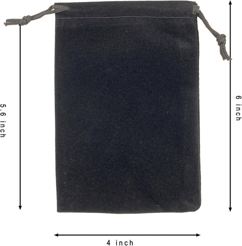 AEAOA Gift Bags, Pack of 25 Pieces 6" X 4" Velvet Drawstring Jewelry Pouches, for Candy, Pins, Jewelry, Treats, Birthday Party Favors (Black)...
