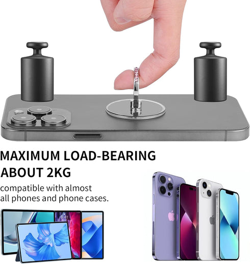 4 Pcs Diamond Phone Ring Holder Grip, Transparent Cell Phone Finger Ring Grip Kickstand, 360° Degree Rotation Finger Ring Stand, Compatible with M...