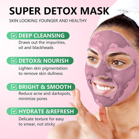 Strawberry Face Mask Clay Mask Cleansing Face Mask for Blackheads and Pores, Pink Clay Mask, Mask for Face Skin Care for Blackhead Remover Mask, C...