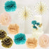 Teal Gold Birthday Decorations Women/Turquoise Teal Women Birthday Party Decorations Polka Dot Fans Teal Gold Balloons...