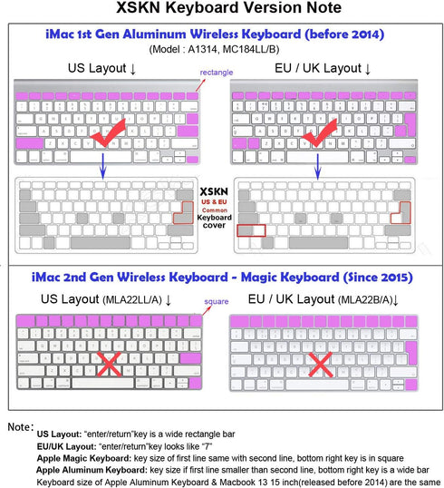 XSKN Spanish Language Silicone Keyboard Skin Cover for MacBook Air 13 & MacBook Pro 13 15 17 inch (US& European ISO Keyboard) (Black)...
