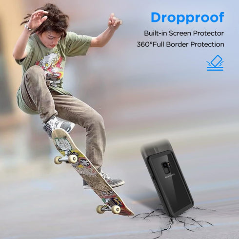 Samsung Galaxy S9 Case, S9 Waterproof Dustproof Dropproof Case with Built-in Screen Protector, 5.8 inch 360°Full Body Heavy Duty Protective Case C...