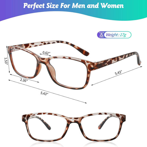 6-Pack Reading Glasses Blue Light Blocking for Women Men, Lightweight Anti Eyestrain/Glare Computer Readers with Spring Hinge(2.0)...