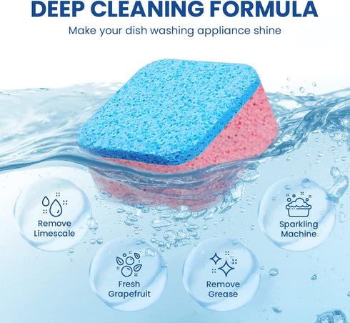 Dishwasher Cleaner and Deodorizer 28 Tablets: Maravello Dish Washer Machine Deep Clean Descaler Pods for Cleaning Heavy Duty Grease, Limescale, Ha...