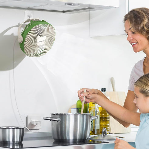TRELC Desktop Fan, 3-in-1 USB Table Wall Mounted Fan with 360° Rotation Adjustable, Strong Airflow Quiet Personal Fan for Bedroom, Office, Living ...