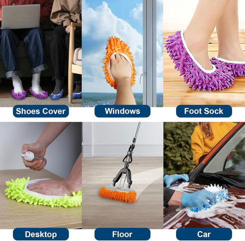 Cosywell Shoes Cover for Mop Slippers Dusting Mop Shoes for Floor Cleaning House Washable 10 PCS 5 Pairs?L?...