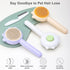 Pet Hair Cleaner Brush?Cat Brush with Release Button?Cat Grooming Long Short Cats Dogs Massage Brushes?Cat for Shedding Dandruff Comb(Purple)...