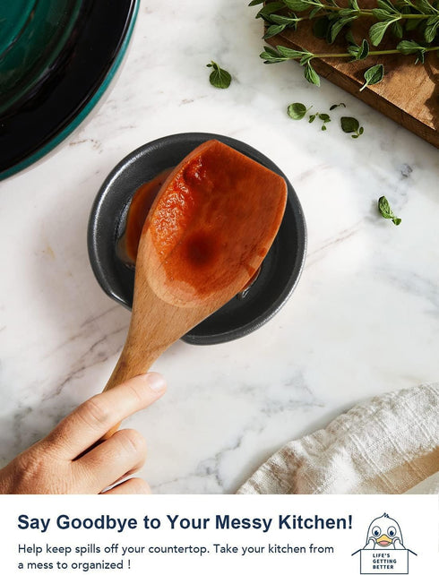 LE TAUCI Ceramic Spoon Rest for kitchen, 4.8 Inches Spoon Holder for Stove Top, Coffee Spoon Rest, Spoon Cradle, Kitchen Basics, Kitchen Accessori...