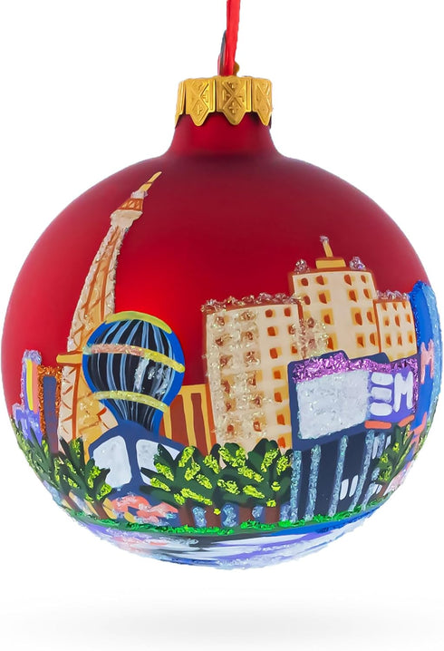 Las Vegas, Nevada Glass Ball Christmas Ornament 3.25 Inches...