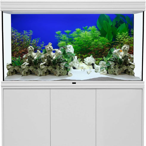 Lake Aquatic Plant Aquarium Background, Underwater River Bed Nature Green Plant Fish Tank Backdrop Decor, Polyester Fabric with 6 EVA Double-Sided...