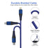 Multi 3 in 1 USB Long Charger Cable, 3M/10Ft 6A PD Fast Braided Charging Cord, Universal Multiple Ports Long Charging Cable with USB C/Micro USB/L...