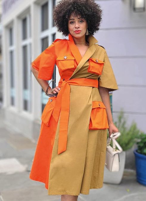 Know Me Misses' and Women's Color Block Wrap Dress Sewing Pattern Packet by Keechii B Style, Design Code ME2020, Sizes 20W-22W-24W-26W-28W...