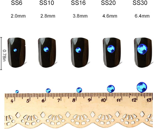 FYGEM 1500 Pcs Hot Fix Iron Rhinestones DIY Jewelry Making with Picking Pen (Sapphire, SS20)...