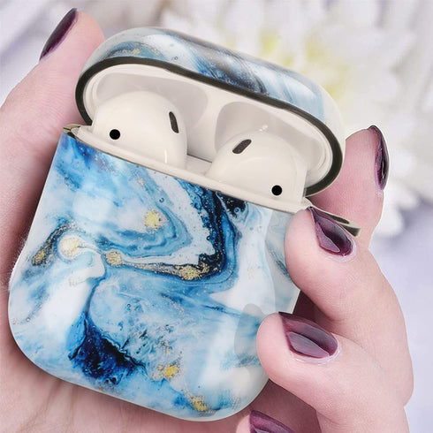 Marble Soft Earphone Case Compatible with AirPods Cover, Full Protective Soft TPU AirPods Cover Compatible with AirPods 1&2 Wireless and Wired Cha...
