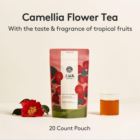 OSULLOC Camellia Tea (Sweet Tropical Fruit Scent) | Korean Premium Blended Tea Bag | Sweet Fruit Tea | 20 Count Tea Bags, 1.27oz...