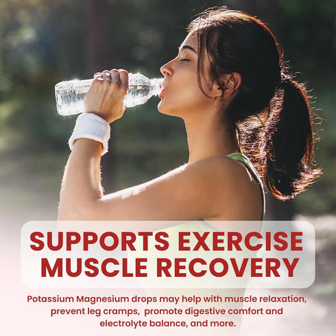 Potassium Magnesium Citrate Supplement, Liquid Magnesium Citrate Drops 500mg with Ashwagandha, Calcium, Zinc, Vitamin D3, B6, B12, CoQ10 - Support...