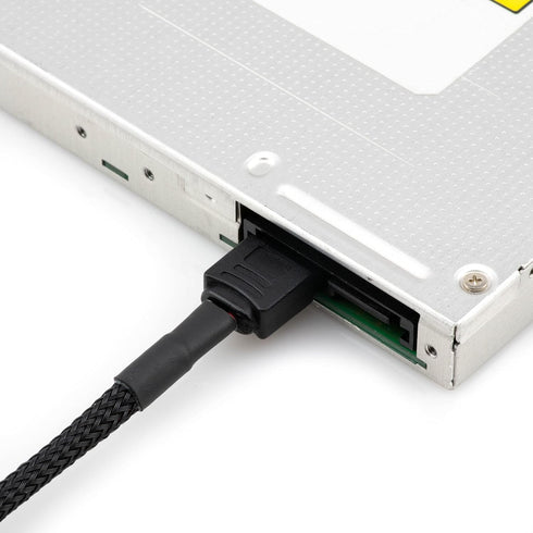 CRJ 4-Pin to Slimline SATA Power Adapter Cable - 12-inch (30cm), Black Sleeved - Power 6-Pin Slimline SATA Disk Drives with a 4-Pin Peripheral Mol...